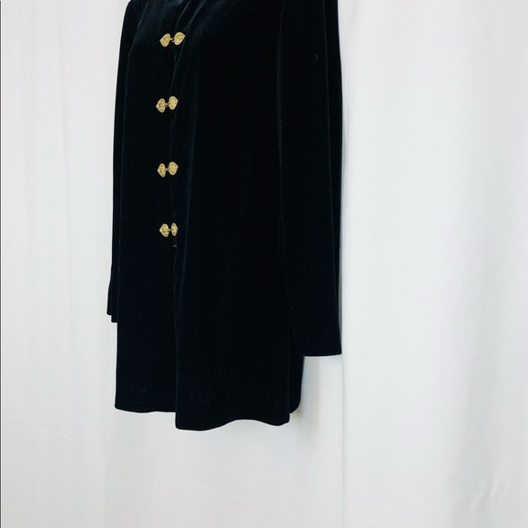 R&M Richards Velvet ‘gold’ hook closure long jacket 12P - Picture 12 of 16